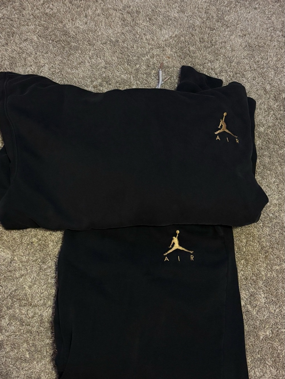 Men’s Jordan Black Tracksuit with Gold Jumpman Logo